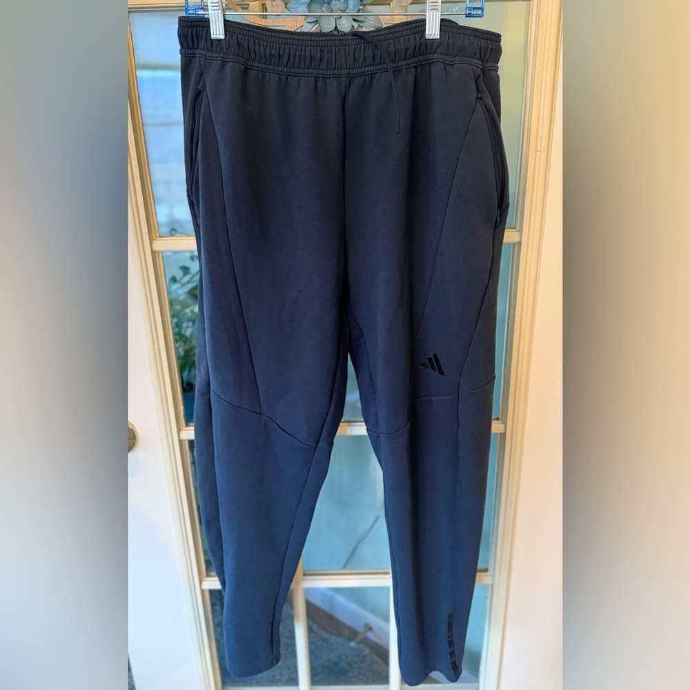 Adidas Navy Joggers with Logo